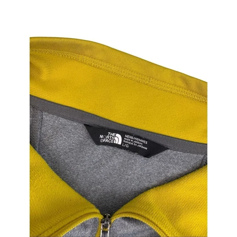 The North Face gray and chartreuse yellow 1/4 zip pullover - L